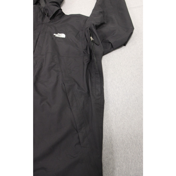 The North Face Jacket Mens 2XL Black Lined Pockets Hooded Full Zip - Picture 9 of 12